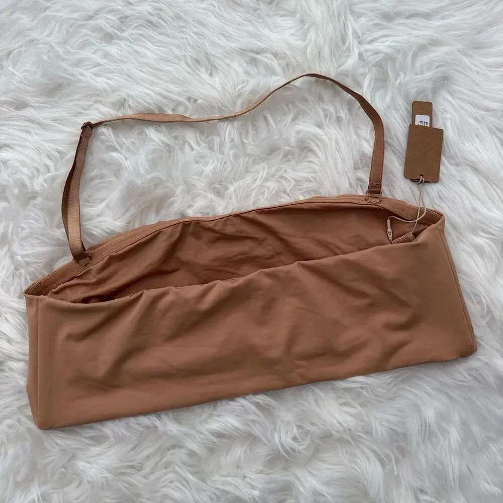 Skims Signature Swim Bandeau Bikini Top Ochre Size Large